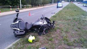 Uszkodzony motocykl.