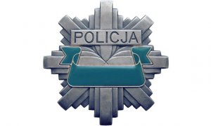 Odznaka Policji na białym tle